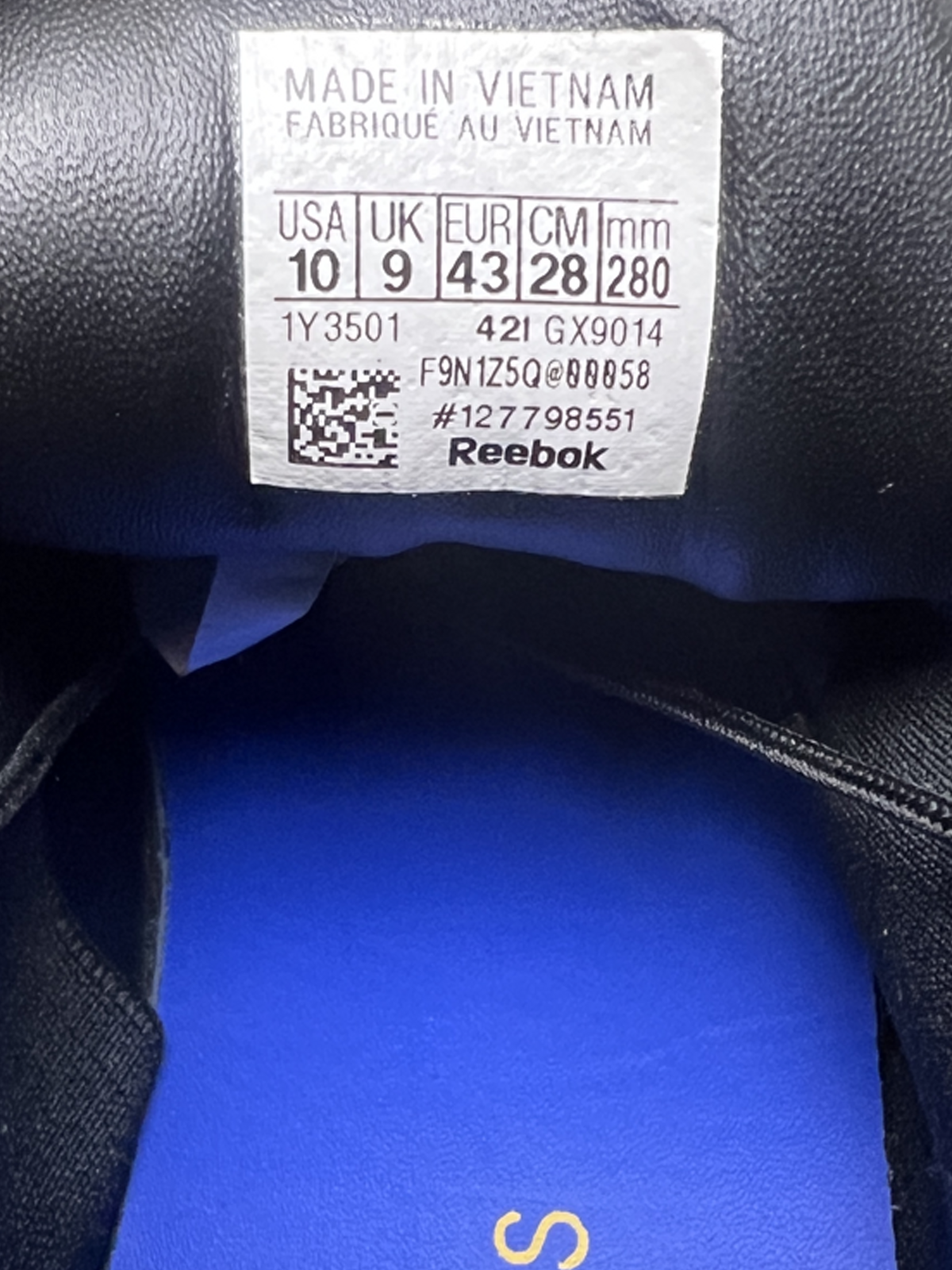 Pyer Moss x Reebok Sculpt 1 'Black Vital Blue' Size 10 Pre-Owned