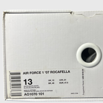 Roc-A-Fella x Nike Air Force 1 'White' FW17 Size 13 Brand New