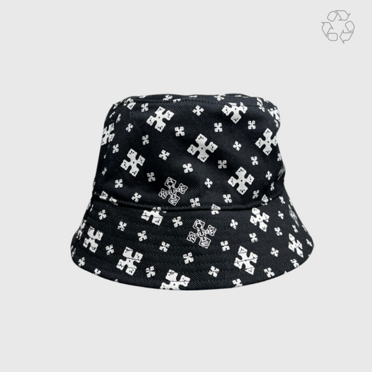 Rhude Cross Bandana Bucket Hat 'Black/White' One Size Pre-Owned