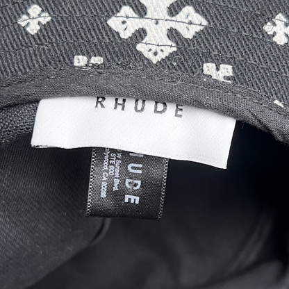 Rhude Cross Bandana Bucket Hat 'Black/White' One Size Pre-Owned