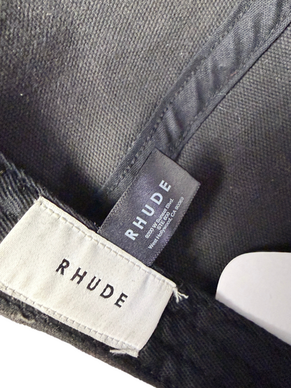 Rhude Off Road Washed Canvas Snapback Hat 'Black' FW23 One Size Pre-Owned