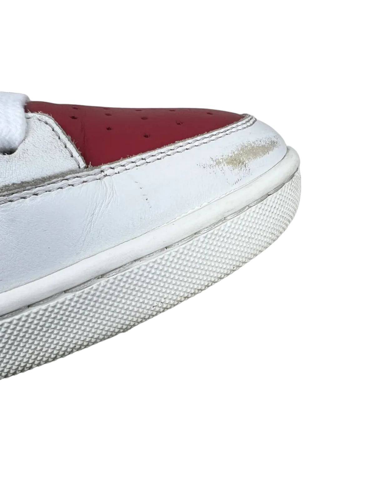 Saint Laurent Signature Court Classic SL/10H High Top Sneaker 'White Red' Size 11 Pre-Owned