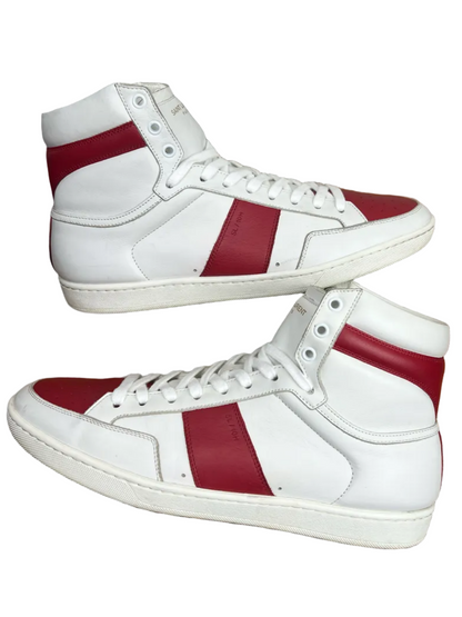 Saint Laurent Signature Court Classic SL/10H High Top Sneaker 'White Red' Size 11 Pre-Owned