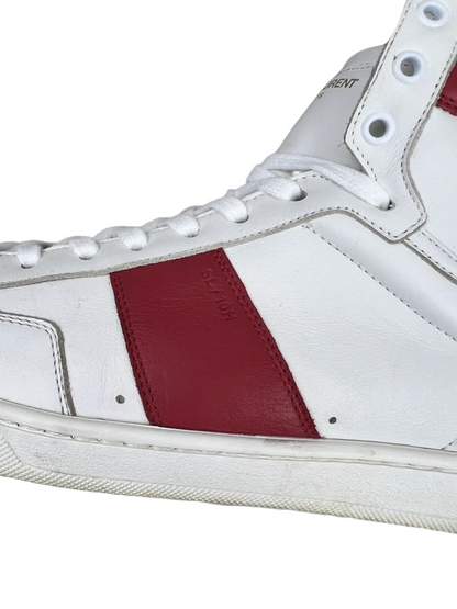 Saint Laurent Signature Court Classic SL/10H High Top Sneaker 'White Red' Size 11 Pre-Owned