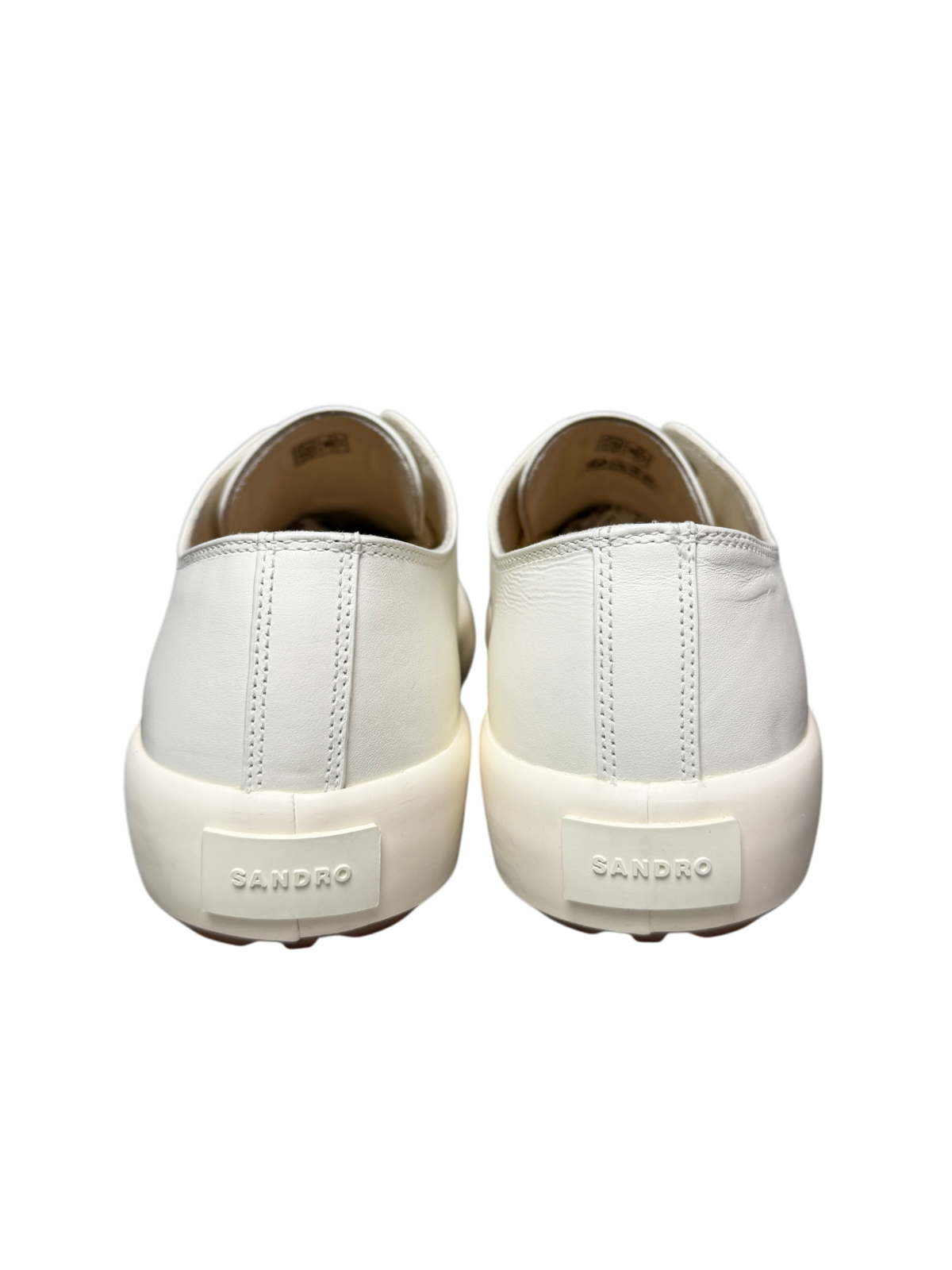 Sandro Low-Top Split Leather Trainers 'Off White' Size 45 Pre-Owned