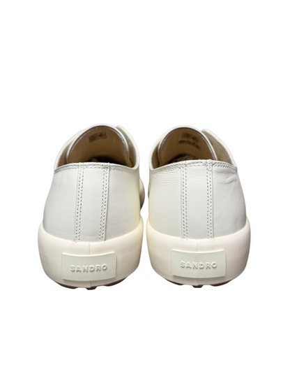 Sandro Low-Top Split Leather Trainers 'Off White' Size 45 Pre-Owned
