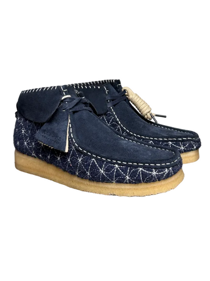 Clarks Originals Wallabee Boot 'Navy Sashiko' Women Size 10 Pre-Owned