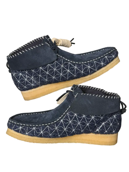 Clarks Originals Wallabee Boot 'Navy Sashiko' Women Size 10 Pre-Owned