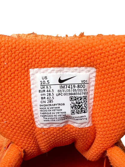 Stussy x 2025 Nike Air Baltoro 'Safety Orange' Size 10.5 Pre-Owned
