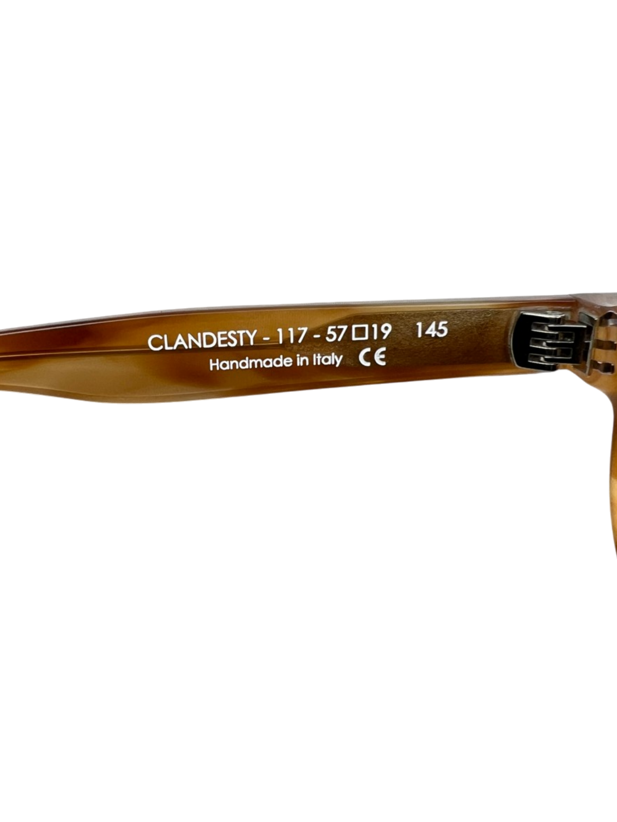 Thierry Larsy Clandesty Handmade Luxury Aviator Sunglasses 'Orange/Pattern' One Size Pre-Owned