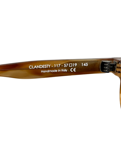 Thierry Larsy Clandesty Handmade Luxury Aviator Sunglasses 'Orange/Pattern' One Size Pre-Owned