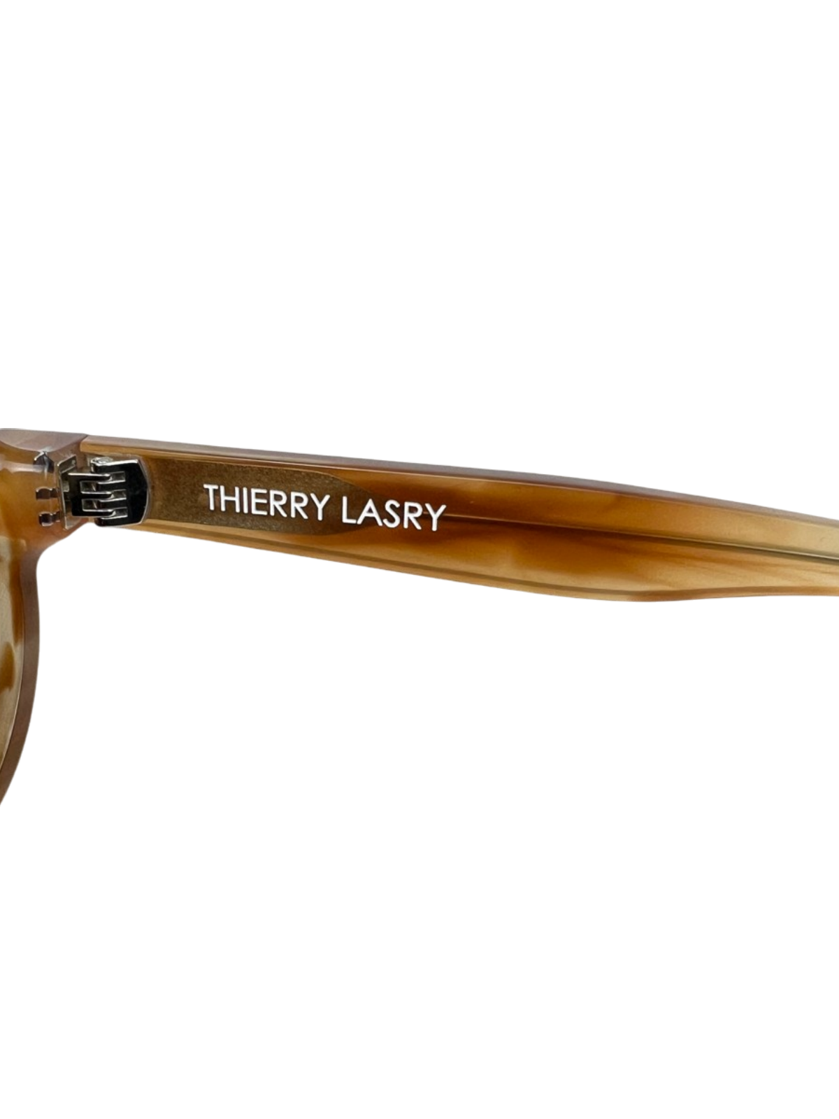 Thierry Larsy Clandesty Handmade Luxury Aviator Sunglasses 'Orange/Pattern' One Size Pre-Owned