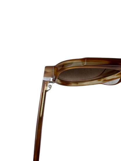 Thierry Larsy Clandesty Handmade Luxury Aviator Sunglasses 'Orange/Pattern' One Size Pre-Owned