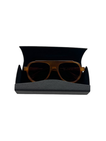 Thierry Larsy Clandesty Handmade Luxury Aviator Sunglasses 'Orange/Pattern' One Size Pre-Owned