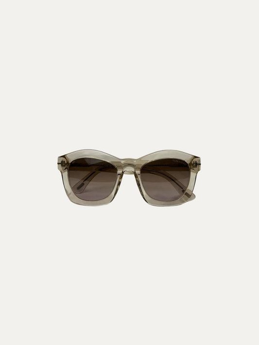 Tom Ford Women's Polarized Lens Greta Sunglasses 'Clear Frame' Pre-Owned