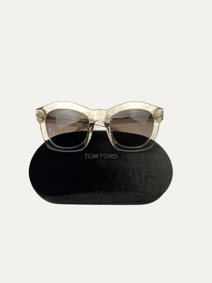 Tom Ford Women's Polarized Lens Greta Sunglasses 'Clear Frame' Pre-Owned