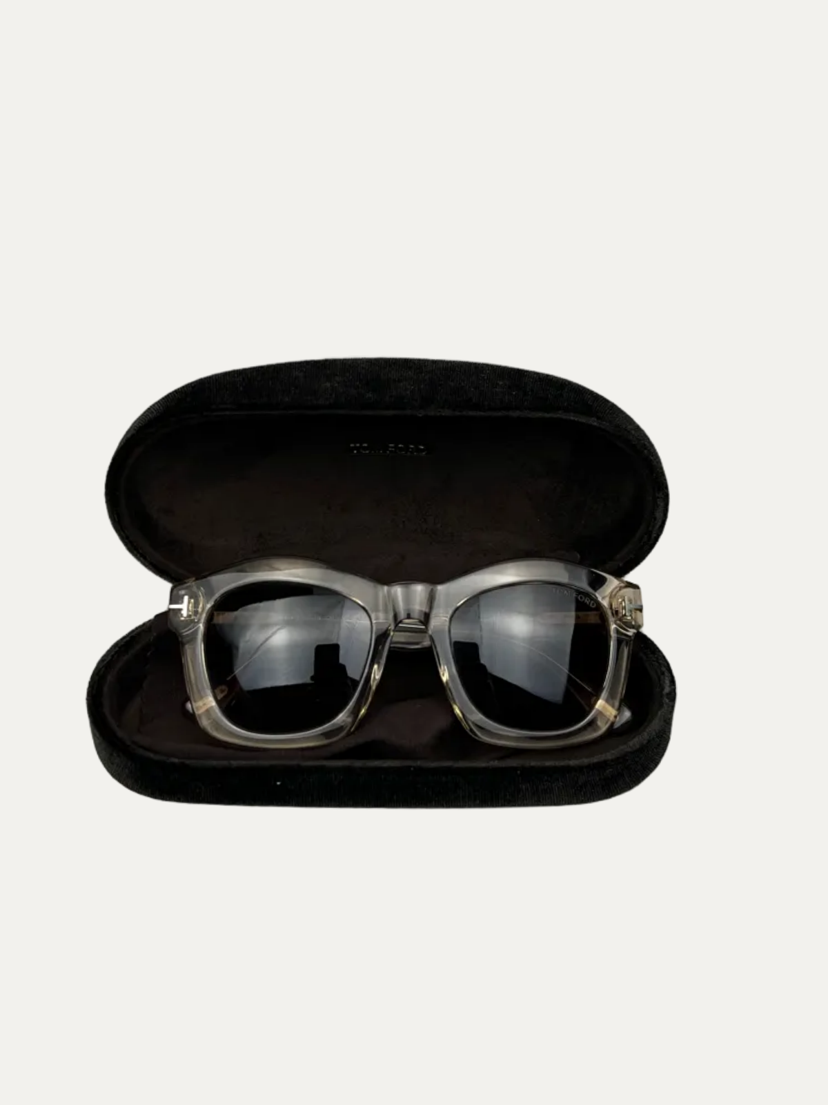 Tom Ford Women's Polarized Lens Greta Sunglasses 'Clear Frame' Pre-Owned