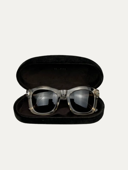Tom Ford Women's Polarized Lens Greta Sunglasses 'Clear Frame' Pre-Owned