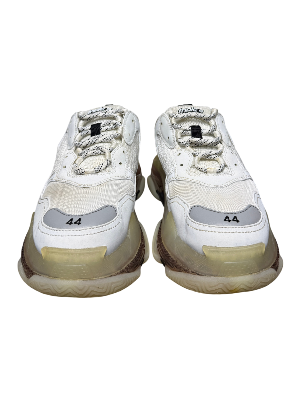 Balenciaga Triple S Sneaker 'Clear Sole - White Grey' Size 44 Pre-Owned