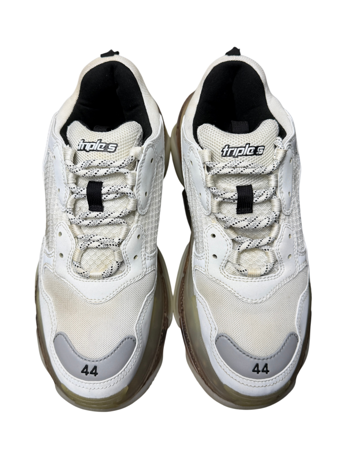 Balenciaga Triple S Sneaker 'Clear Sole - White Grey' Size 44 Pre-Owned
