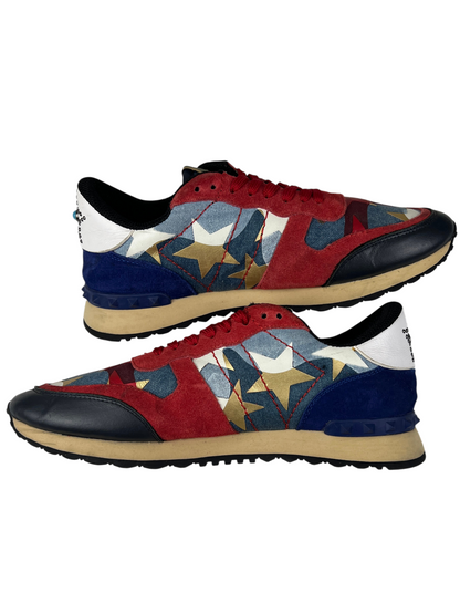 Valentino Rockrunner 'Camo Star Studded - Red' Size 42 Pre-Owned