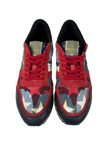 Valentino Rockrunner 'Camo Star Studded - Red' Size 42 Pre-Owned