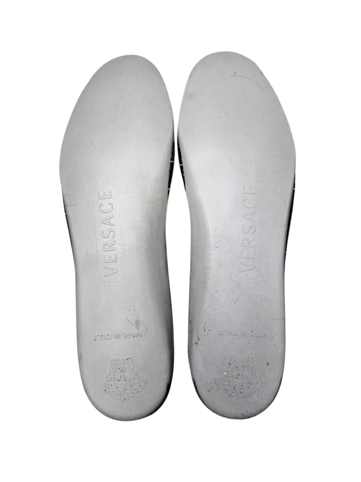 Versace Greca Elastic Band Slip On Sneaker 'Black/White Size 46 Pre-Owned