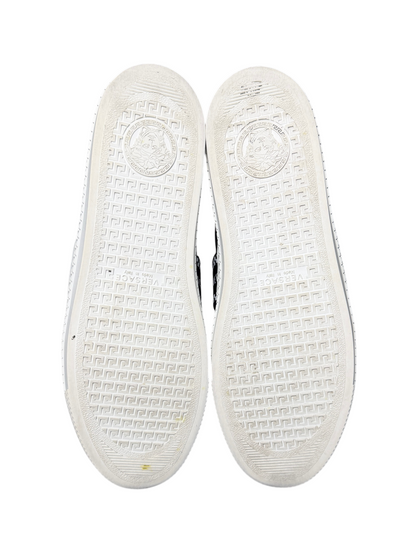 Versace Greca Elastic Band Slip On Sneaker 'Black/White Size 46 Pre-Owned