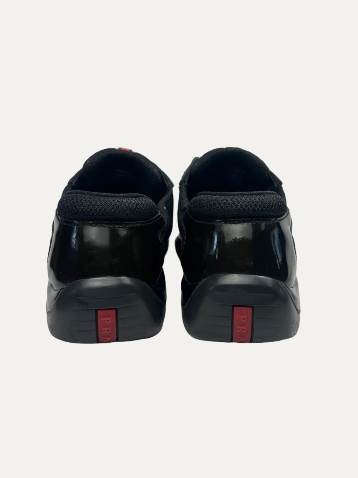 Vintage Women's Prada Americas's Cup Patent Leather With Technical Fabric 'Dark Olive' Size 40 Pre-Owned
