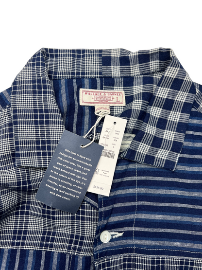 Wallace & Barnes Camp Collar Shirt 'Indigo' Size L Brand New
