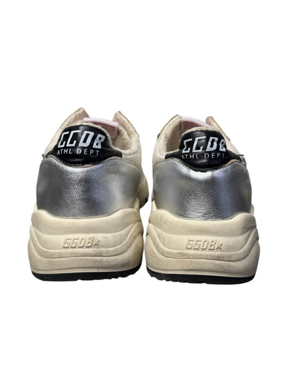 Golden Goose Womens Running Sole Sneaker 'Silver/White/Blue Fog/Black' Size 39 Pre-Owned