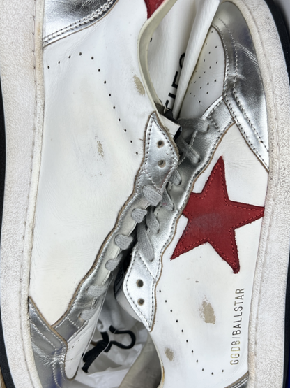 Golden Goose Ball Star 'White/Silver/Red' Size 43 Pre-Owned