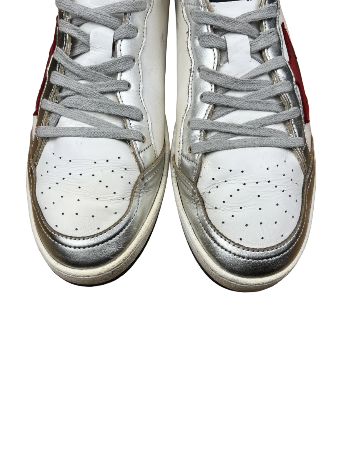 Golden Goose Ball Star 'White/Silver/Red' Size 43 Pre-Owned