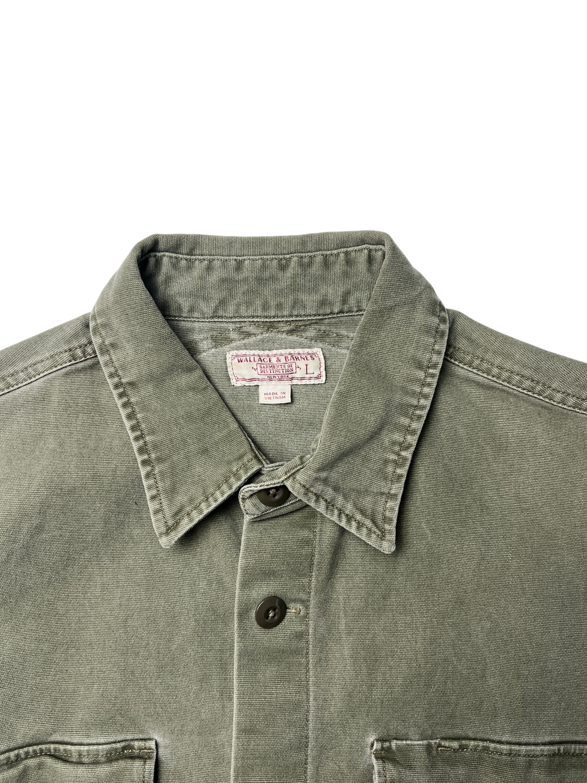 Wallace & Barnes Shirt-jacket 'Duck Canvas-Olive Green' AI879 Size L Pre-Owned