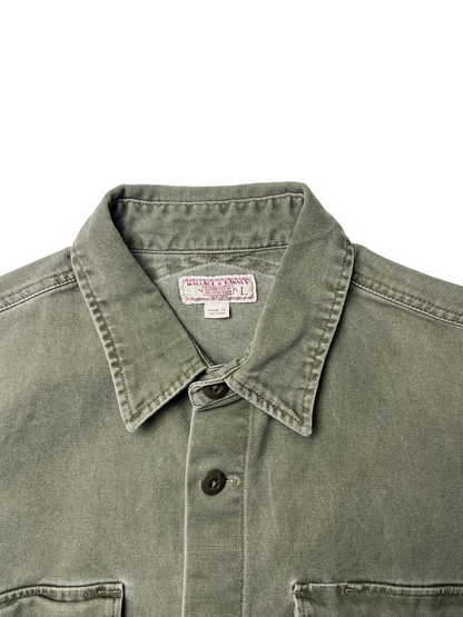 Wallace & Barnes Shirt-jacket 'Duck Canvas-Olive Green' AI879 Size L Pre-Owned