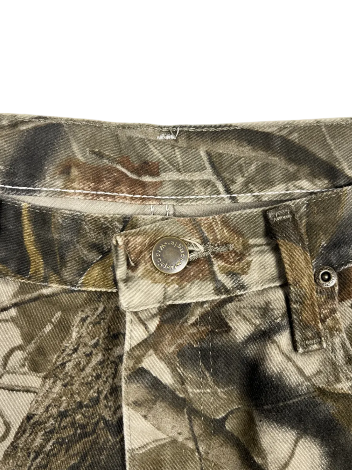 Wrangler Slim Straight Double Knee Jeans 'Realtree Camo' Size 34 Pre-Owned