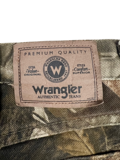 Wrangler Slim Straight Double Knee Jeans 'Realtree Camo' Size 34 Pre-Owned