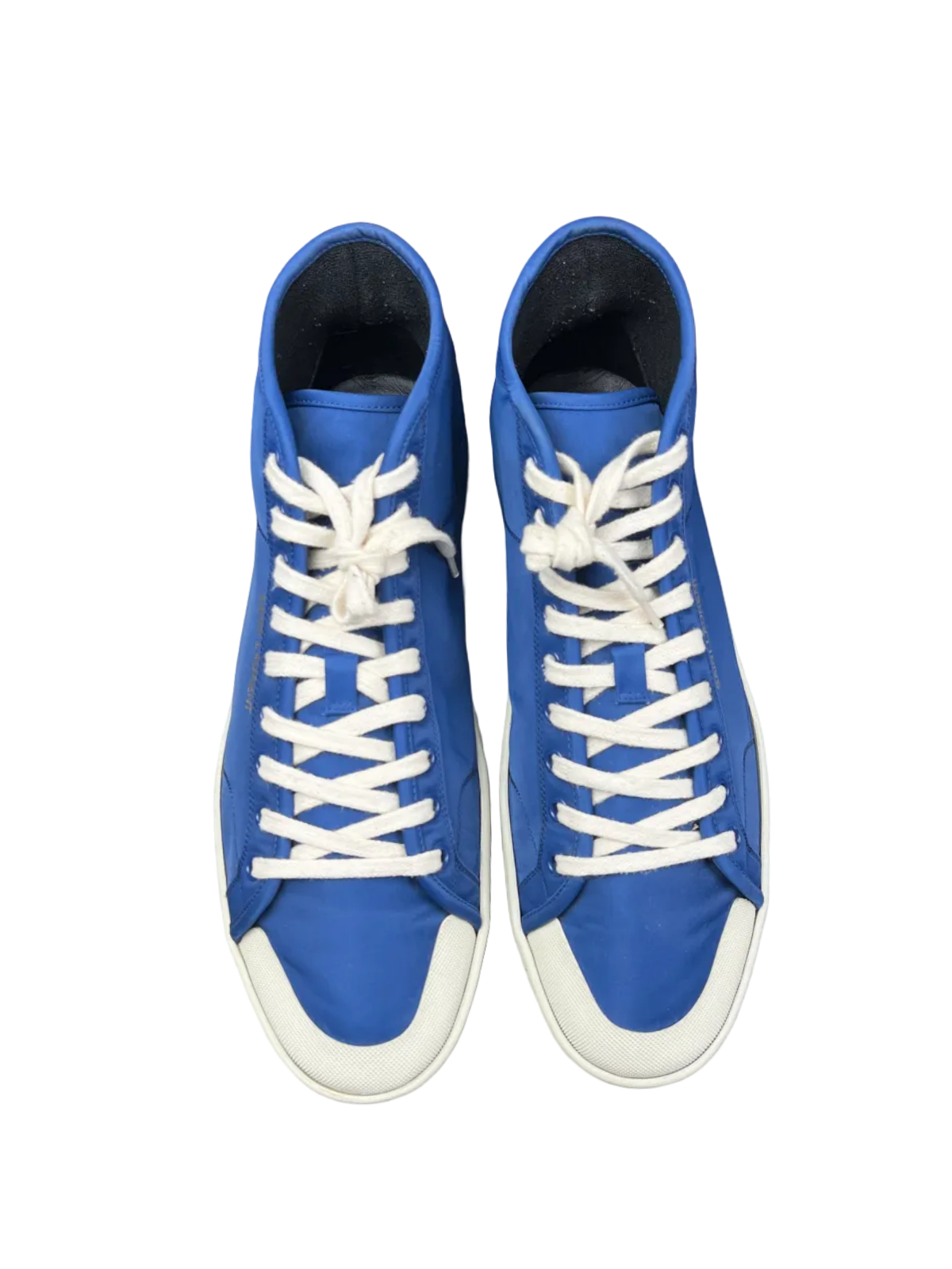 Saint Laurent SL/39 Mid Top Nylon & Leather Sneaker 'Blue' Size 12 Pre-Owned