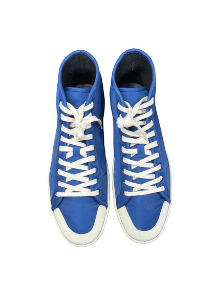 Saint Laurent SL/39 Mid Top Nylon & Leather Sneaker 'Blue' Size 12 Pre-Owned