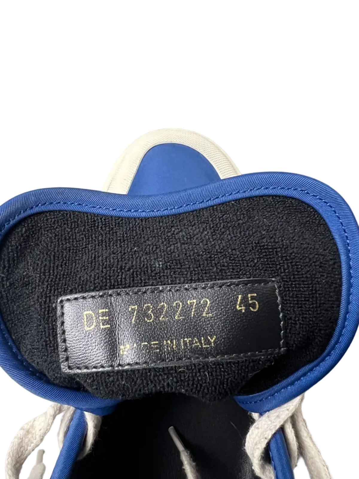 Saint Laurent SL/39 Mid Top Nylon & Leather Sneaker 'Blue' Size 12 Pre-Owned