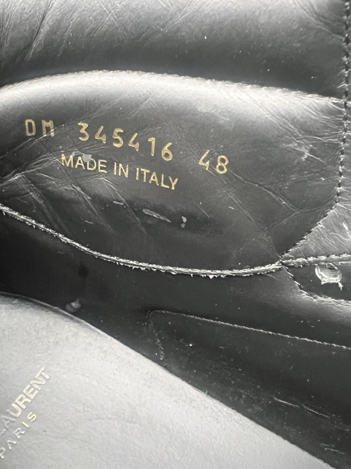 Saint Laurent SL-10 High Top Sneaker 'Black Gold' Size 15 Pre-Owned