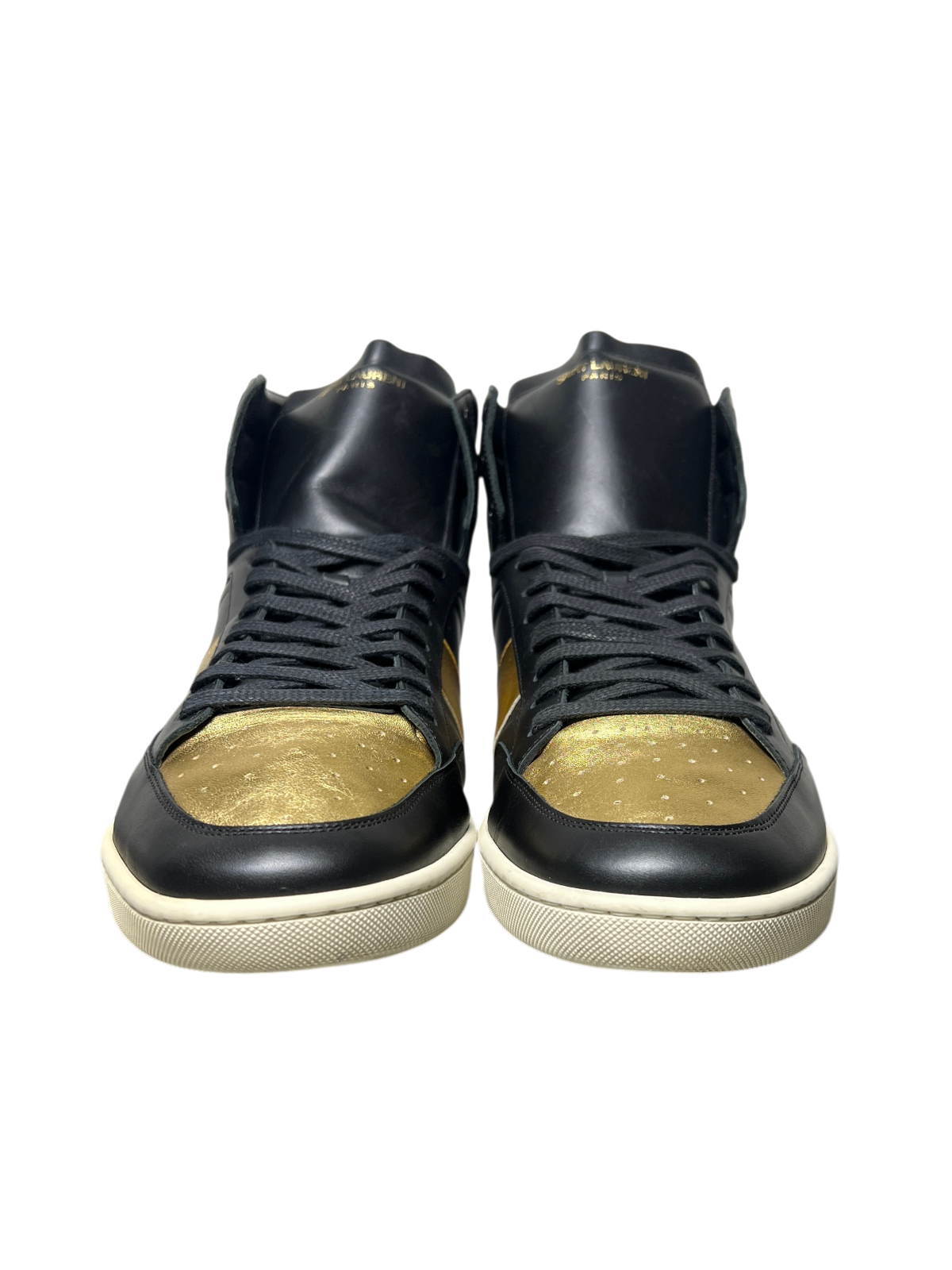 Saint Laurent SL-10 High Top Sneaker 'Black Gold' Size 15 Pre-Owned