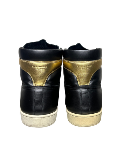 Saint Laurent SL-10 High Top Sneaker 'Black Gold' Size 15 Pre-Owned