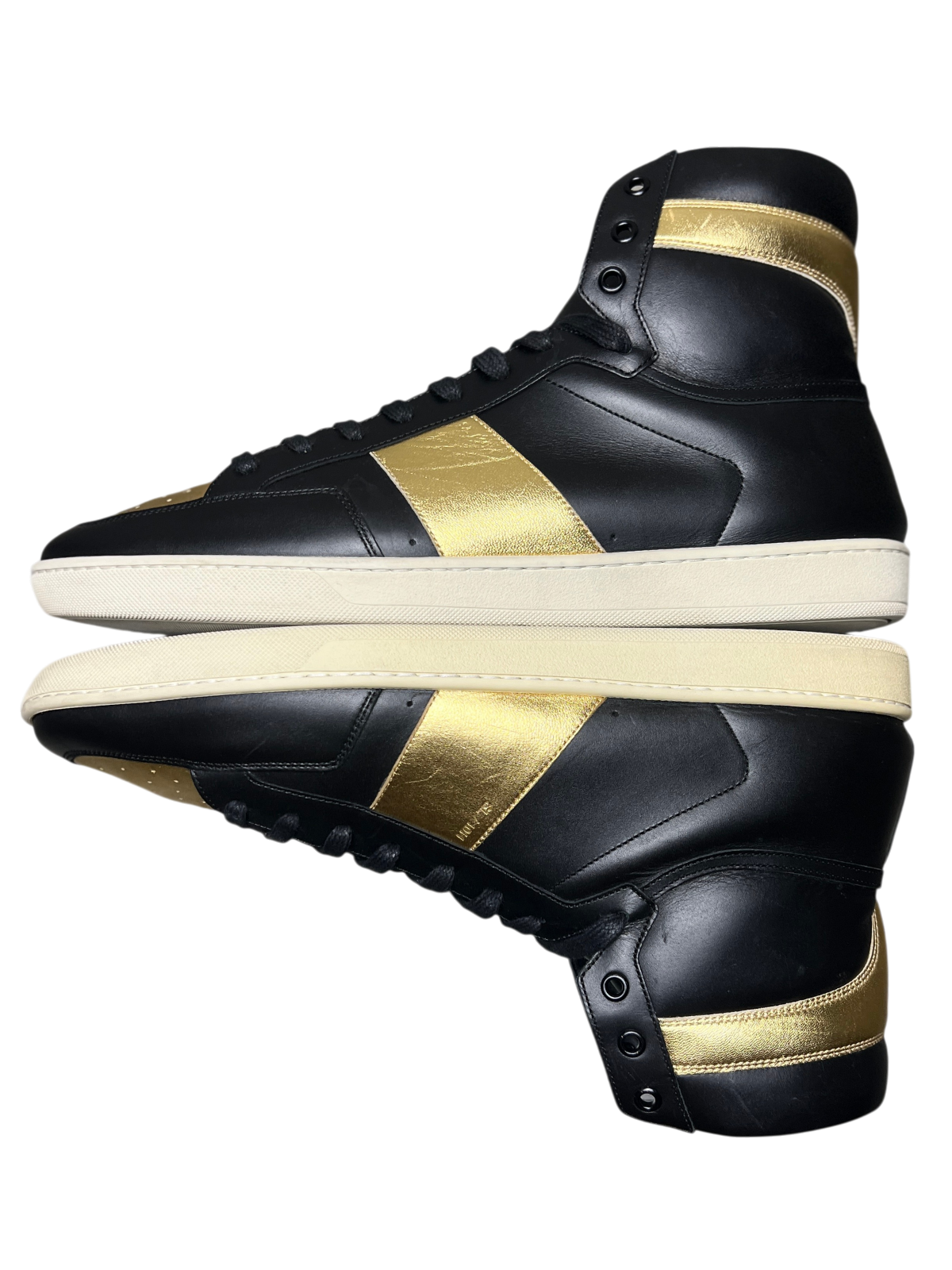 Saint Laurent SL-10 High Top Sneaker 'Black Gold' Size 15 Pre-Owned