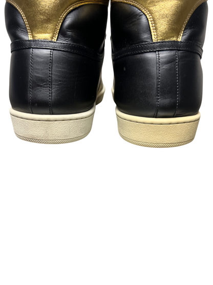 Saint Laurent SL-10 High Top Sneaker 'Black Gold' Size 15 Pre-Owned