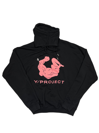 Y/Project Kamasutra Double-Neckline Unisex Hoodie 'Black' FW21 Size S Pre-Owned