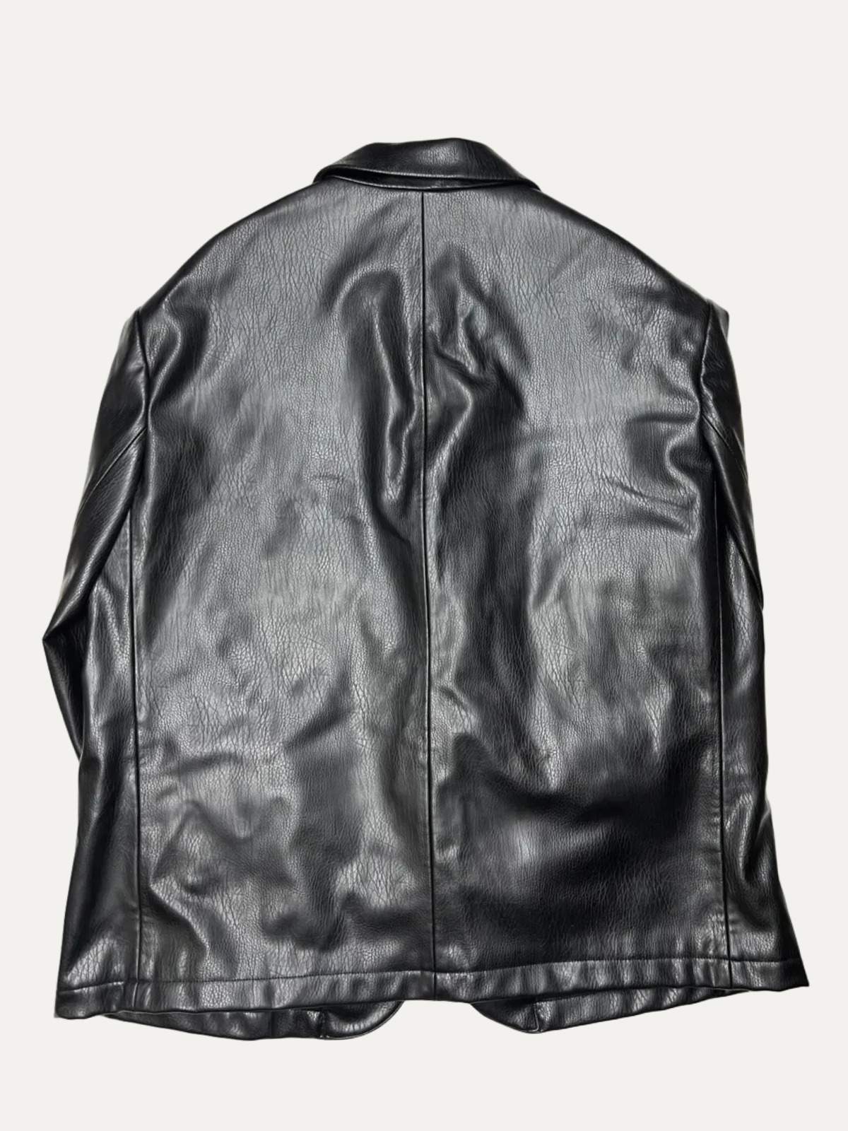 Zara Man New York Edition Relaxed Fit Faux Leather Blazer 'Black' Size L Pre-Owned