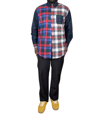 Brook Brothers Plaid Patchwork Supima Cotton Button Down Shirt 'Multicolor' Size XL Pre-Owned