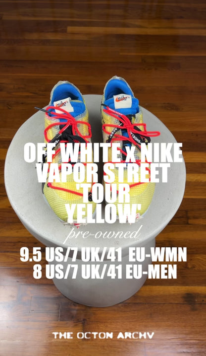 Off-White x Nike Vapor Street 'Tour Yellow' Size 9.5W Pre-Owned