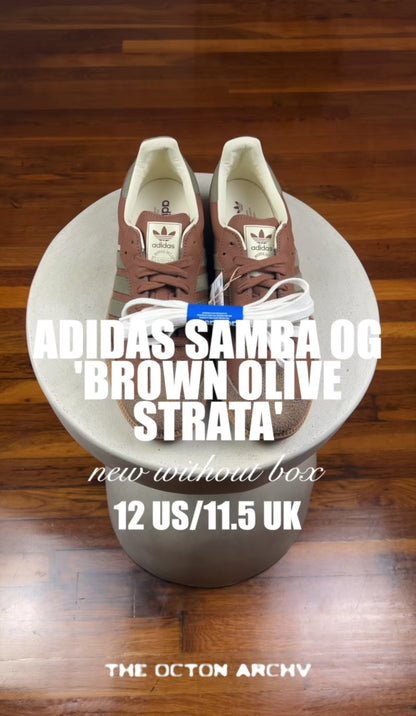 Adidas Samba OG 'Brown Olive Strata' Size 12 Brand New